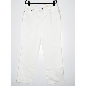 NEW Talbots Bootleg Stretch Denim Jeans High Waist Bootcut White Women's Size 14